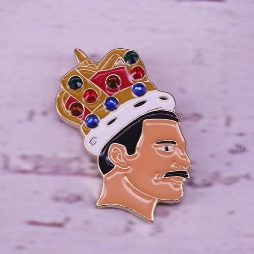 Queen Lead Singer Freddie Mercury brooch Pin rock music singer pin