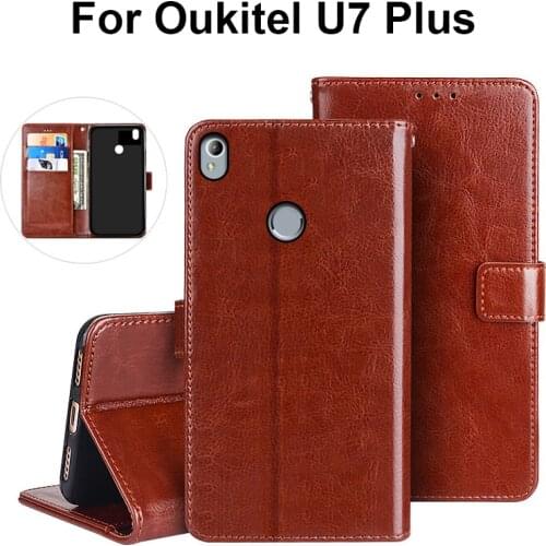 Free Shipping For Oukitel U7 Plus Case Wallet Flip PU Leather Case Cover For Oukitel U7 Plus Funda 5.5" Business Phone Coque Bag