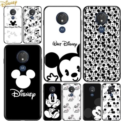 Mickey black and white for Motorola G9 G8 G E7 E6 One Play Marco Hyper Fusion Stylus Power Edge Plus Black Phone Case