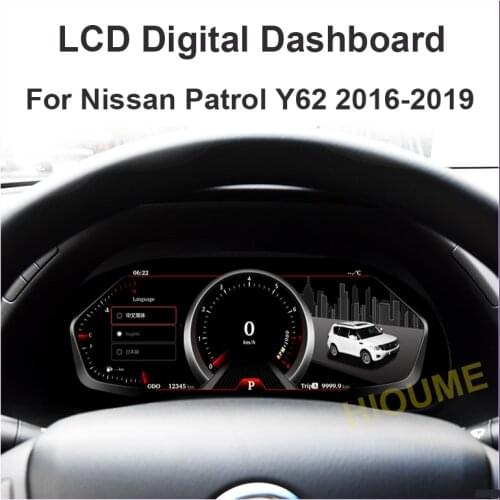 Android Car dashboard Instrument display screen ForNissan Patrol Y62 2016-2019 Multimedia player digital panel