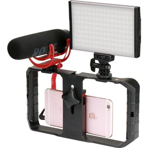 Ulanzi Smartphone Video Rig Stabilizer Case Filmmaking Recording Vlogging Gear for iPhone XR XS Max Android Tripod Mount Stand