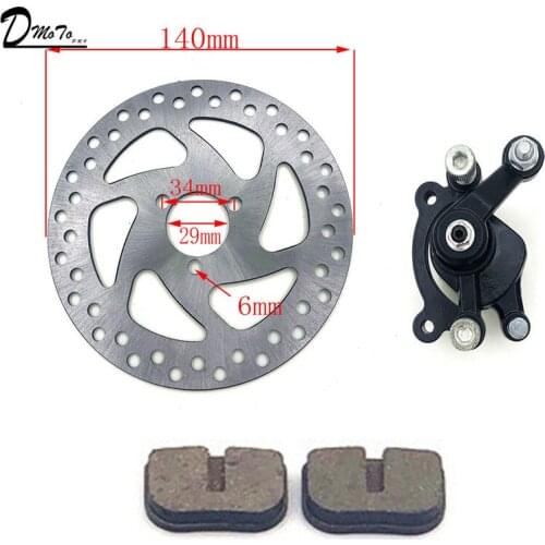 49CC Brake Disc Plate Gas Mini Dirt Bike Rear Disc Rear Caliper Kit 140mm and Friction Plate Rotors Electric Scooter ATV