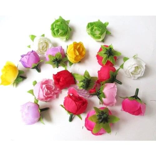 Artificial flowers head Simulation of a small tea bud tea rose rose small flowers decorative accessories DIY flower heads