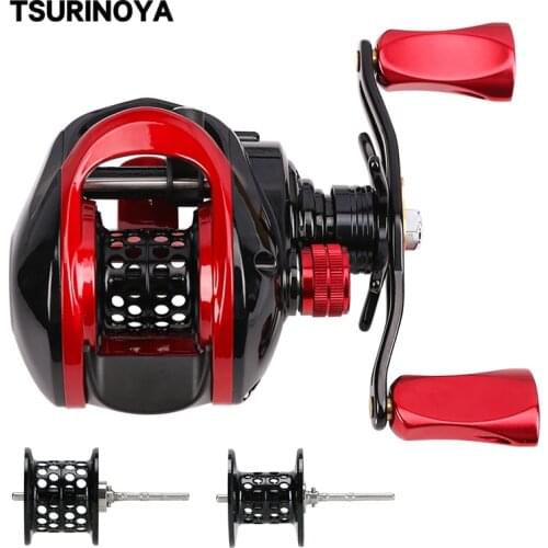 TSURINOYA XF-50 Double Spool Bait Casting Fishing Reel 9+1BB 6.6:1Gear Ratio 4kg Drag Power Trout Casting Reel Baitcast Wheels