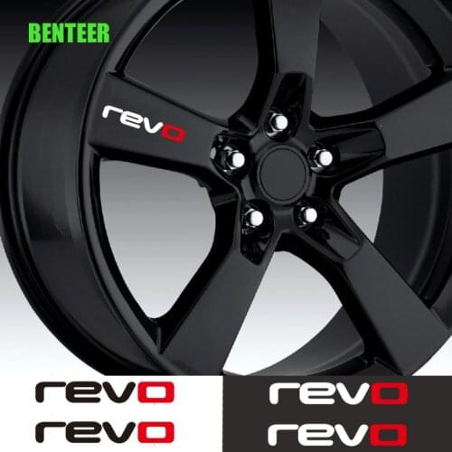 4pcs Car Revo Wheel Sticker For Volkswagen Revo Golf6 Golf7 Polo Sagitar B6 R36 B7L CC Touran Passat B8 Audi A1 A3 A4 A6