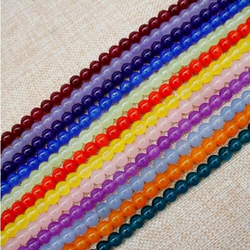 Natural Colorful Jades aGem Stone Bead Smooth Round Loose Beads 8mm 15'' 1 Strand for Jewelry Making DIY
