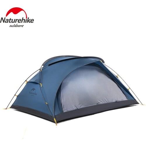 NatureHike Light Camping Tent Aluminum alloy rod Double Layer 20D Nylon Waterproof Tent With Free Mat 2-Door Good Ventilation