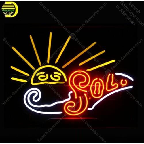 Sol sun Neon Signs Neon Lamp Glass Tube Neon Bulbs Sign Recreation Health room Beer Bar Sign Club Handcraft Indoor Sign 19x15