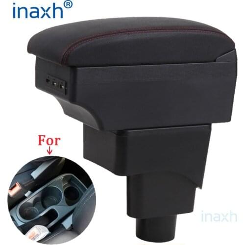 For FORD EcoSport Armrest Retrofit parts Interior Storage box 3USB LED Simple installation Car Armrest box