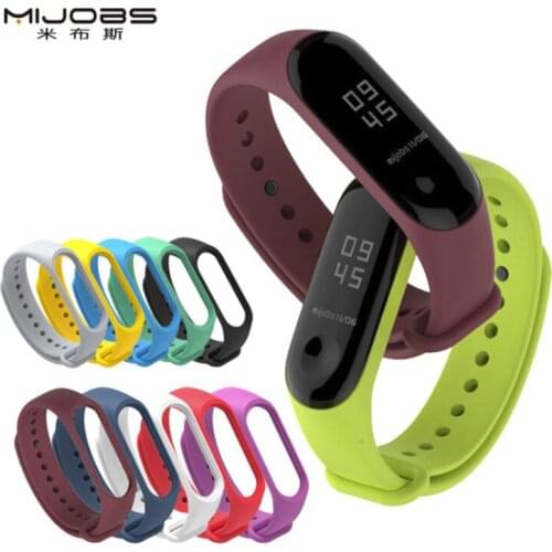 Mjobs miband 3 strap colorful sports silicone global hot wrist strap replacement for xiaomi mi 3 smart bracelets