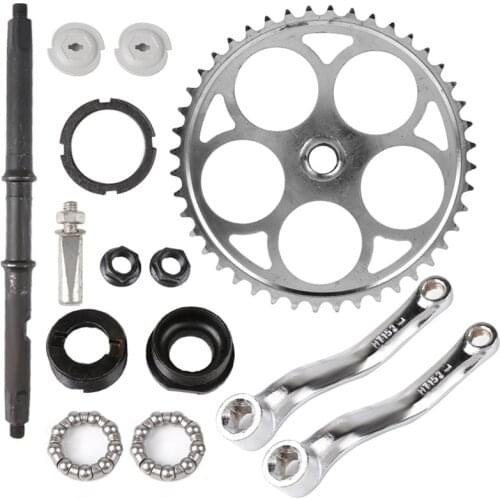 Wide Pedal Crank Assembly kit Fit For 66cc/80cc 44T For Gas Motorized Bike Square Taper Interface Solid Carbon Steel Chainring