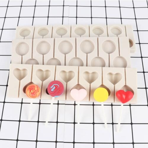 Heart & Semicircle Lollipop Silicone Fondant Mould Cake Decorating Tool Chocolate Gumpaste Molds, Sugarcraft, Kitchen Gadget