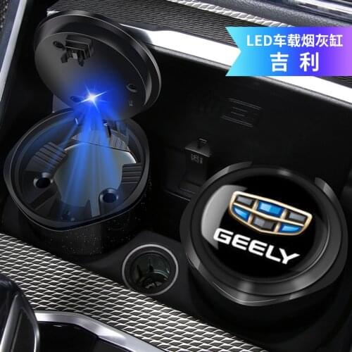 Car LED Ashtray For Geely Emgrand GS GL Borui Binyue Vision Binrui Boyue Metal Inner Tank Starry Sky Shell Car Ashtray