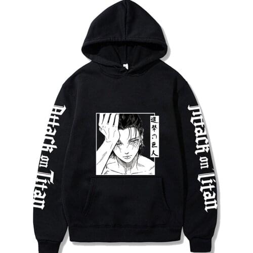 Attack on Titan hoodie Eren Sweatshirt for Men Cartoon Hoodies Unisex