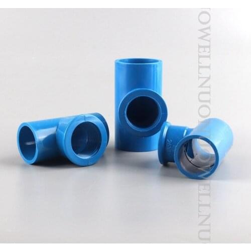 10pcs PVC TEE Connector Female Thread PVC 3 Way Adapters Water Pipe Joint Aquarium Parts Garden Irrigation Tube Fittings