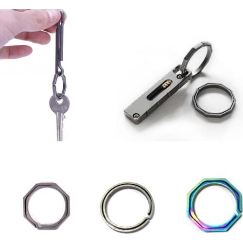 Octagon Titanium TC4 Ti Pocket Hook Keychain Keyring ring Key multi tool camp hike outdoor buckle hang edc gear gadget clip kit