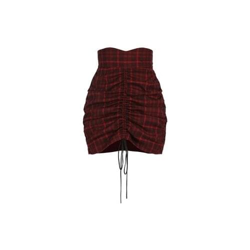 Ruibbit Gothic Red Punk Sexy Club Women Mini Plaid Skirts Goth Girls Harajuku Hipster Bodycon High Waist Summer Female Skirt
