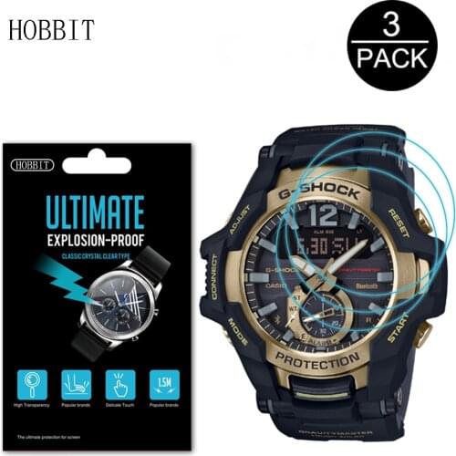 3PCS Anti-Scratch Protective Film For Casio G-SHOCK GR-B100GB GR-B100 LCD Clear Film Explosion-proof Screen Protector Cover