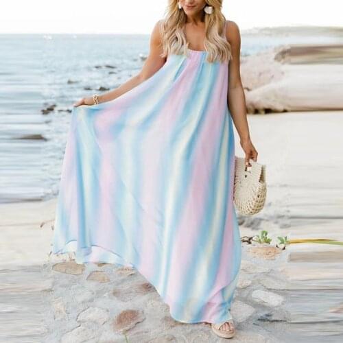 Fashion Gradient Womens Dress Summer Spaghetti Satin Square Collar Soft Smooth Plus Size Sexy Floorlength Long Dress Платье 4