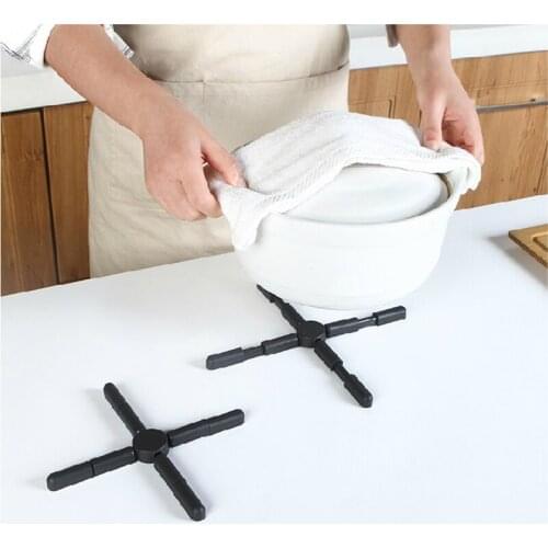 1PC NEW Black Stretchable Non-slip Heat Resistant Pad Trivet Pan Placemat Pot Holder Mat Coaster Cushion Kitchen Accessories