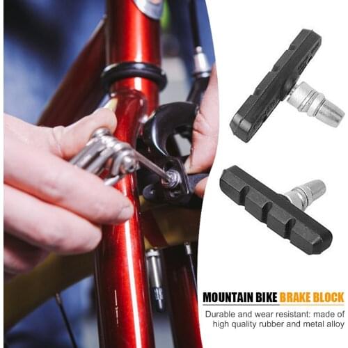1pc Bike Brake Blocks Rubber Cycling Mountain Road Bicycle Lightweight V-brake Shoes Pads Bicycle Accessories