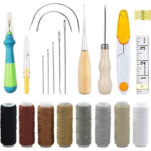 22/29pcs Upholstery Repair Kit Leather Sewing Craft Tool Kit Large-eye Stitching Needles
