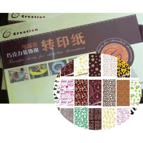 50pcs/set) Latest 10 Different Colors Handmade Designs Chocolate Transfer Sheet Painting Print Mat for Transfer para Chocolate