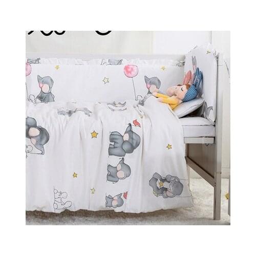 7PCS full Set Baby bedding sets Baby Bumper juego de cama Crib Safety Protector winter 100% cotton,(4bumper+sheet+duvet +pillow)