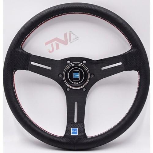 Aluminum spoke steering wheel 330 mm Universal Leather Drift Sport Steering Wheels