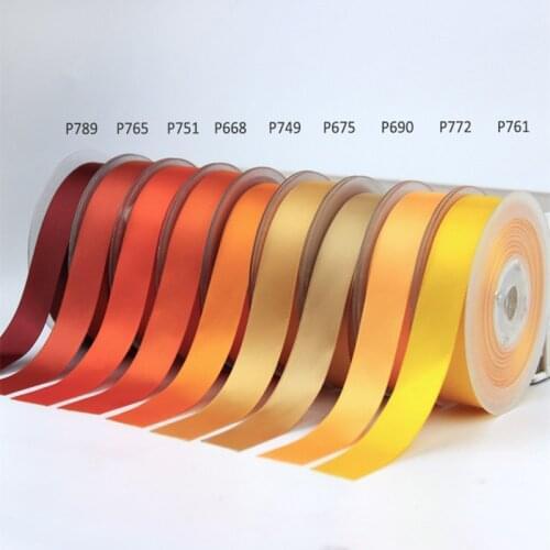 6/9/15/19/25/38/50mm100yards Single Face Satin Ribbon Orange for Party Wedding Decora Handmade Rose Flowers Belt Top Quality
