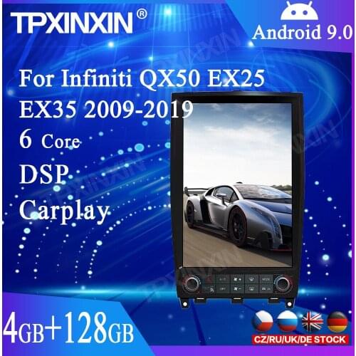 4+128GB DSP Android 9.0 Tesla Style For Infiniti EX35 2008-2016 Car GPS Navigation Stereo Head Unit Multimedia Player Auto Radio