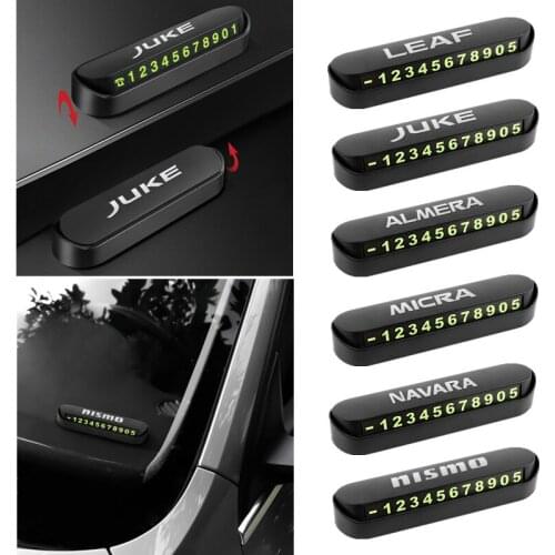 Car Temporary Parking Card Phone Number Card Plate Sticker for Nissan Nismo X-trail Almera Qashqai Tiida Juke navara