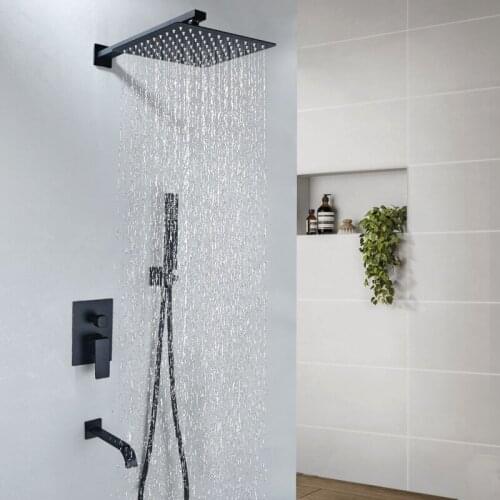 Black shower wall