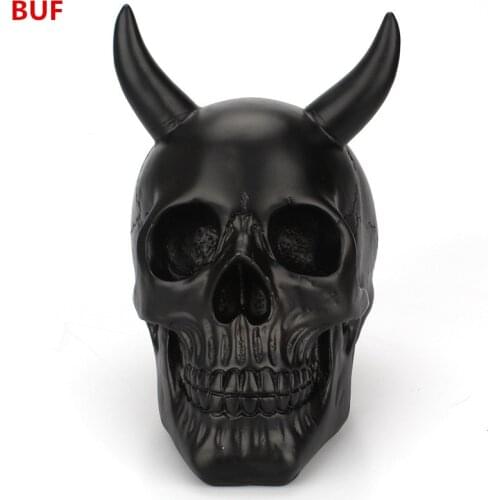 Resin Craft Black Skull Creative Skull Statues For Decoration Home Decoration Accessories Statue Sculpture Halloween Decoration