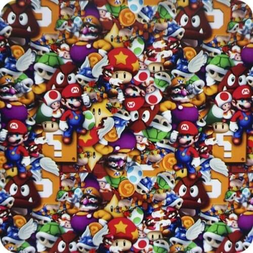 HOT-115 hydroprint film water transfer printing Mario Bros. Measurements: width: 100cm. Length: 100cm