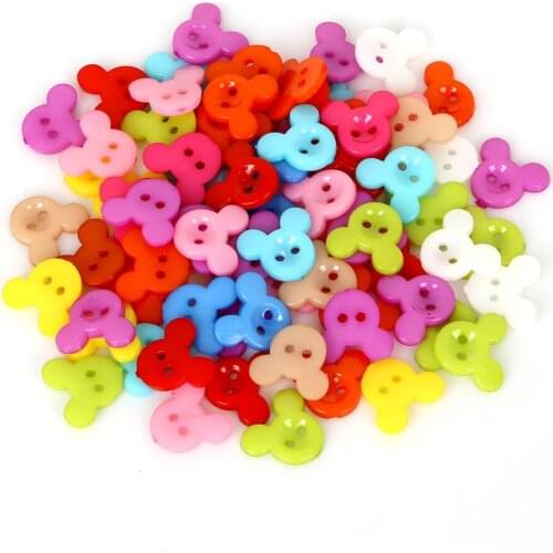 150Pcs/lot 15*13mm Resin Cartoon Bear Buttons Sewing Button For Scrapbooking Craft DIY Apparel Accessories