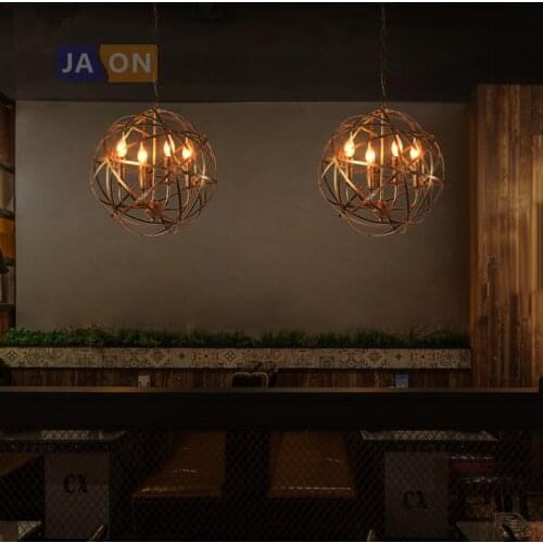 Led e14 Loft Industrial Iron Globe LED Lamp LED Light.Pendant Lights.Pendant Lamp.Pendant light For Dinning Room Store Bar