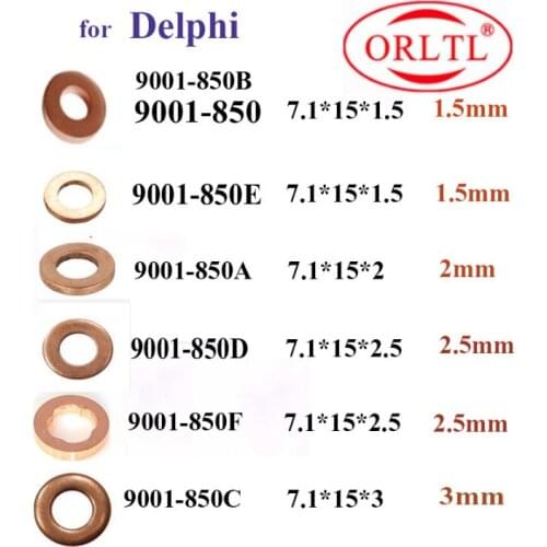30pc ORLTL Auto Injector Copper Washer 9001-850 9001-850B 9001-850E 9001-850A 9001-850D 9001-850F 9001-850C for Delphi