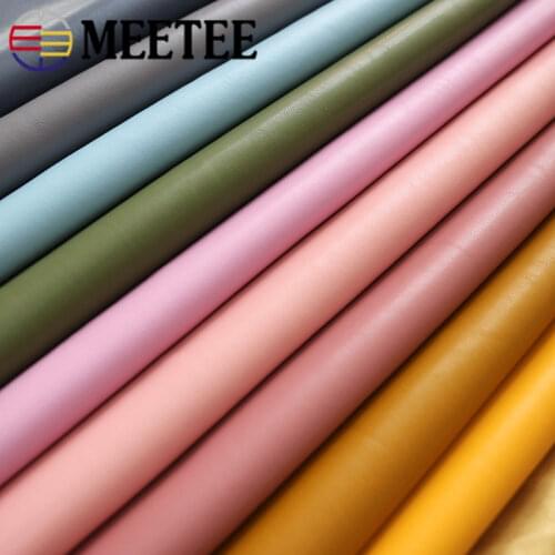 Meetee 50*138cm Eco-friendly PU Faux Leather Fabric Elastic Soft Cloth DIY Garment Dress Coat Gloves Hair Decoration Accessories