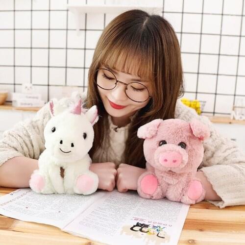 27cm Cute Snap Ring Unicorn Dog Monkey Panda Raccoon Pig Plush bracelet Hand Toys Soft Animals Stuffed Doll Kids Birthday Gifts