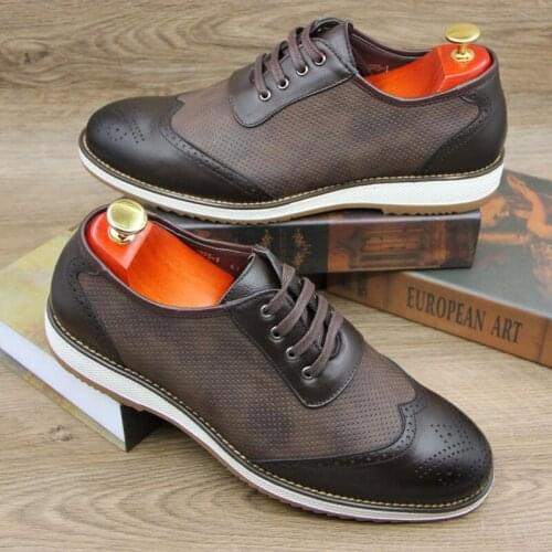 New Brand Casual Shoes Split Leather Bullock Mens shoes Spring Breathable Flat shoes Fashion Men Loafers Zapatos Hombre