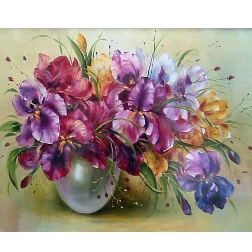 DIY Digital Painting By Numbers color flower oil painting mural Kits Coloring Wall Art Picture Gift frameless