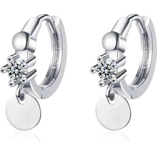 New Arrival Lady Silver 925 Earrings Female Party Accessories Fashion Gold Round Crystal Drop Earring Women Jewelry Anniversary