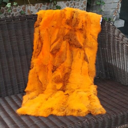 CX-D-18H Bed Mat Custom Made Soft Warm Patchwork Rabbit Fur Real Fur Blanket ~Drop Shipping