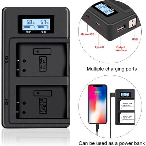 PALO LP-E17 LP E17 LPE17 LCD USB Dual Charger for Canon EOS 200D M3 M6 750D 760D T6i T6s 800D 8000D Kiss X8i Cameras