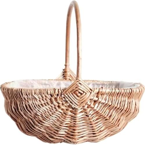 Woven Flower Basket Storage Basket Weaving Basket for Wedding Flower Storage Basket Kitchen Foods Organizer