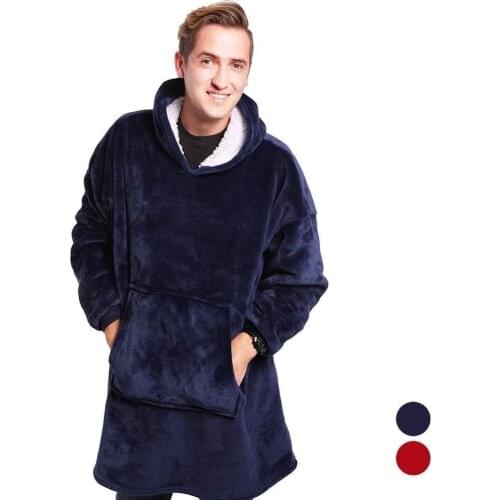 Plush Coral Fleece Super Soft Warm Outdoor Sport Sweatshirt Pocket Hoodie Adult Winter Hooded