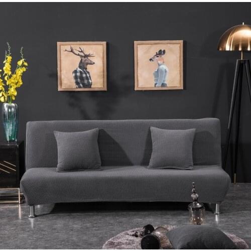 Armless Sofa Bed Cover Thicken Stretch Polar fleece Without Armrest Couch Covers Big Elastic Folding Slipcover Furniture Decor