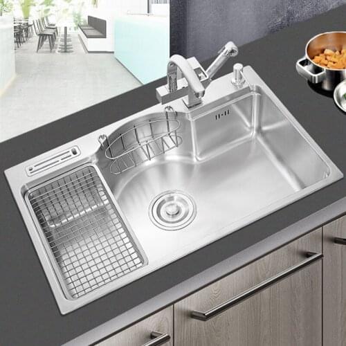 304 Stainless Steel Sink Single Basin Kitchen Sink Large Single Basin Sink Multifunctional Embedded Under Counter Basin