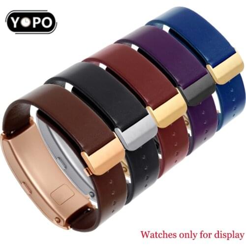 Replacement leather strap for Huawei B3/B5 smart watch band deployment buckle gold rose gold solt cow leather belt